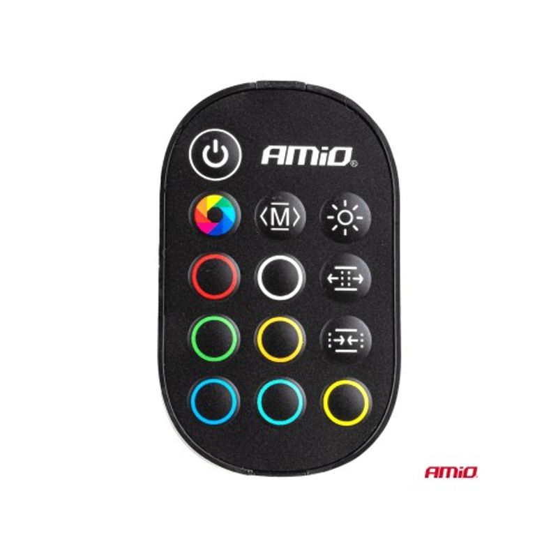 Auto si Moto - Piese auto si accesorii - Caroserie - Faruri, stopuri si proiectoare - Set 2buc Banda Led Auto flexibile cu controler multicolor RGB 2x30cm, 12V, Amio - Infinity.ro