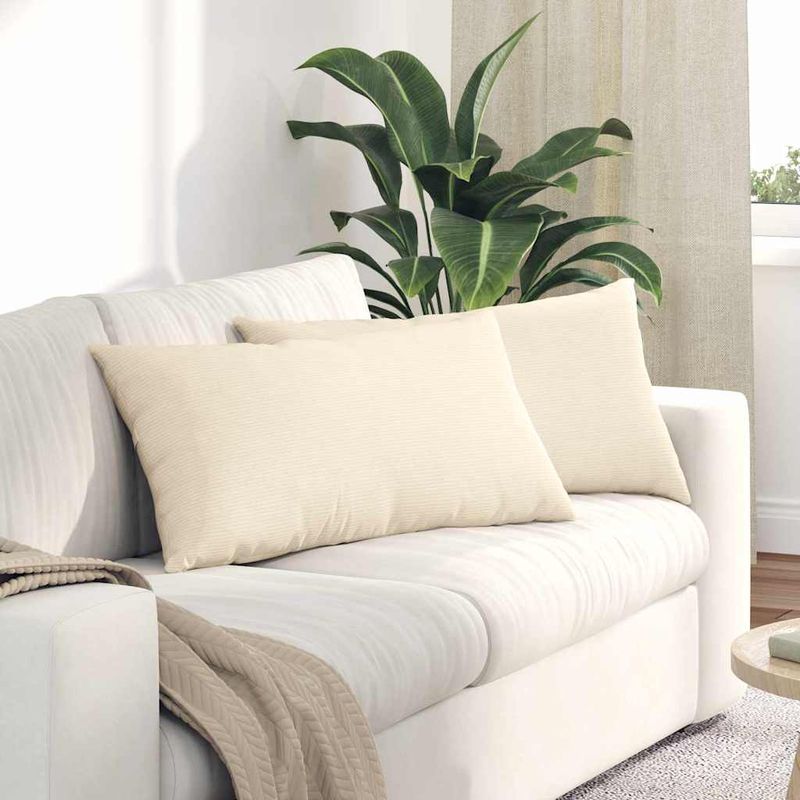 Casa si Gradina - Textile si covoare - Perne si pilote - Perne decorative - Perne pentru canapea 2 pcs Crem 80 x 40 cm - Infinity.ro