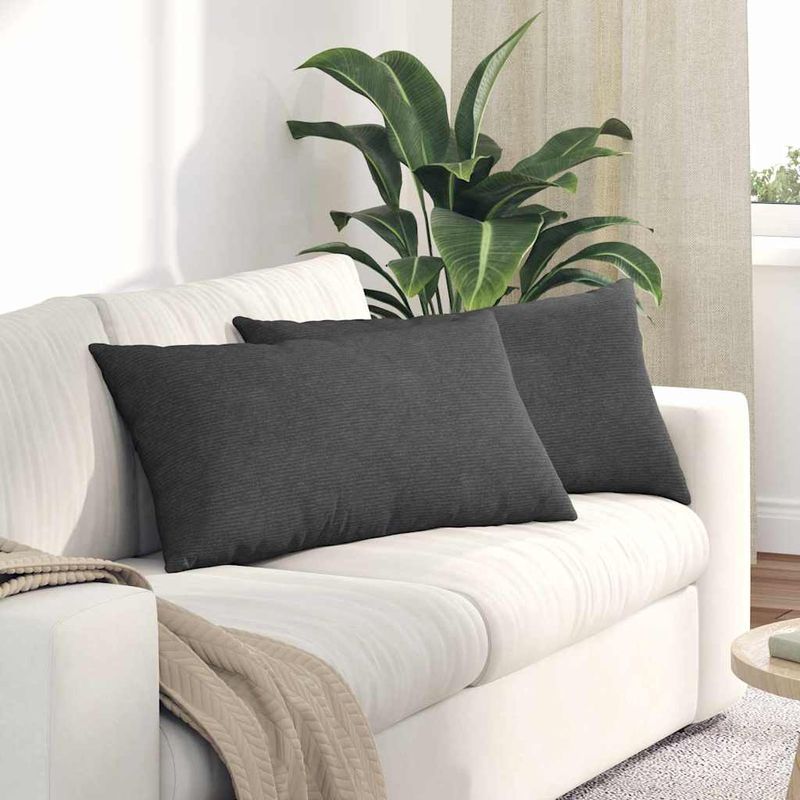 Casa si Gradina - Textile si covoare - Perne si pilote - Perne decorative - Perne pentru canapea 2 pcs Gri inchis 80 x 40 cm - Infinity.ro