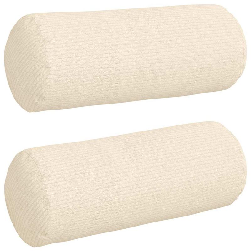 Casa si Gradina - Textile si covoare - Perne si pilote - Perne decorative - Perne Bolster 2 pcs Crem Ø 15 x 40 cm Tesatura din corduroy - Infinity.ro