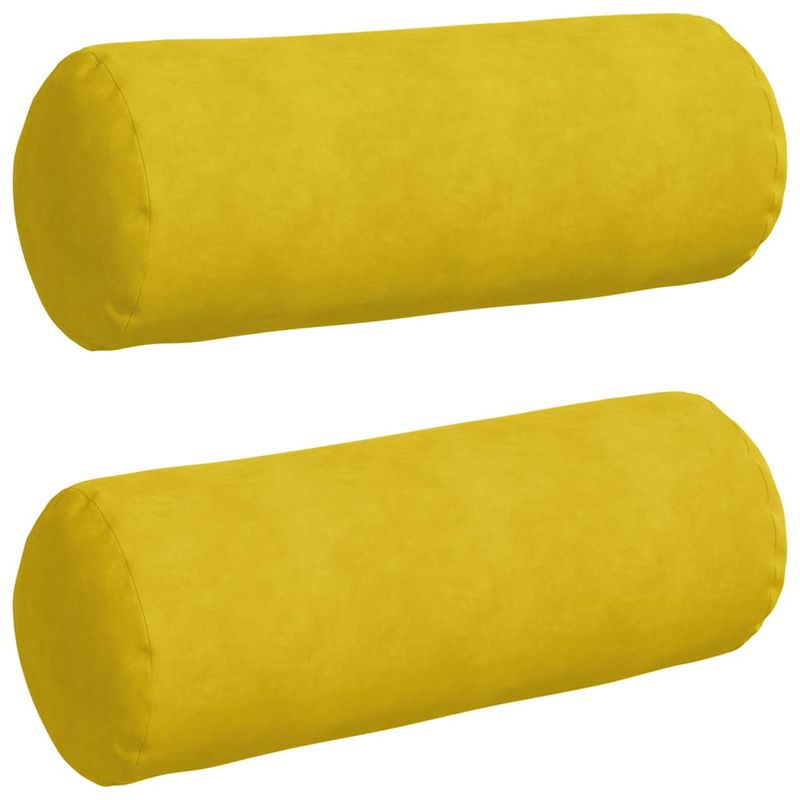 Casa si Gradina - Textile si covoare - Perne si pilote - Perne decorative - Perne Bolster 2 pcs Galben Ø 25 x 70 cm Tesatura din corduroy - Infinity.ro