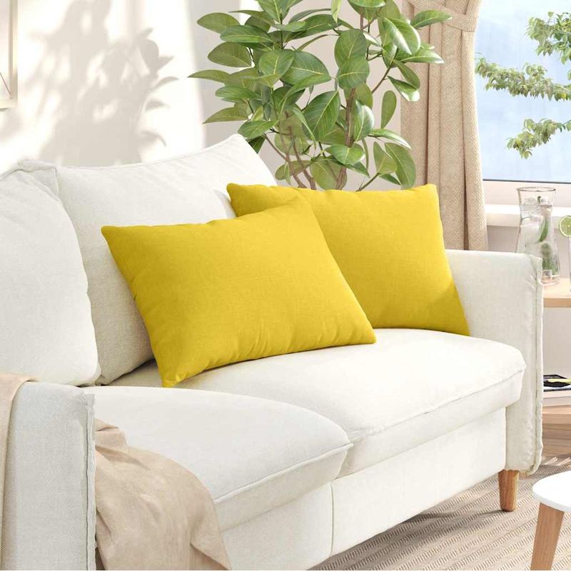 Casa si Gradina - Textile si covoare - Perne si pilote - Perne decorative - Perne pentru canapea 2 pcs Galben deschis 40 x 60 cm tesatura - Infinity.ro