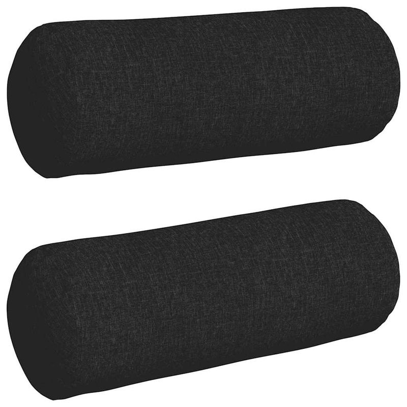 Casa si Gradina - Textile si covoare - Perne si pilote - Perne decorative - Perne Bolster 2 pcs Negru Ø 25 x 70 cm tesatura - Infinity.ro