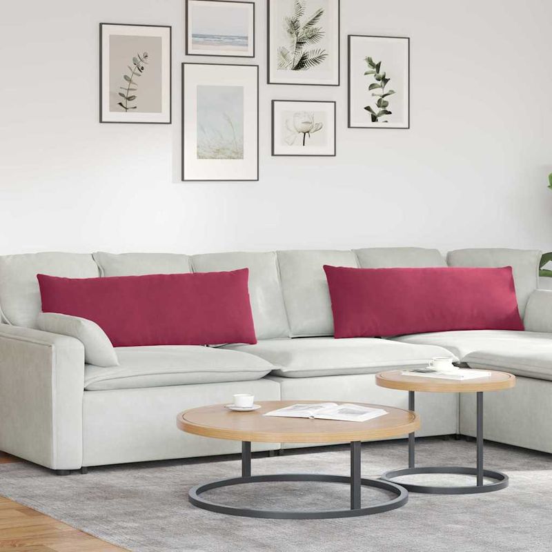 Casa si Gradina - Textile si covoare - Perne si pilote - Perne decorative - Perne pentru canapea 2 pcs Rosu Vin 120 x 40 cm - Infinity.ro