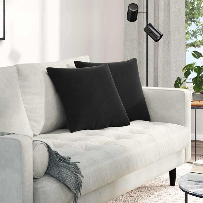 Casa si Gradina - Textile si covoare - Perne si pilote - Perne decorative - Perne pentru canapea 2 pcs Negru 45 x 45 cm - Infinity.ro