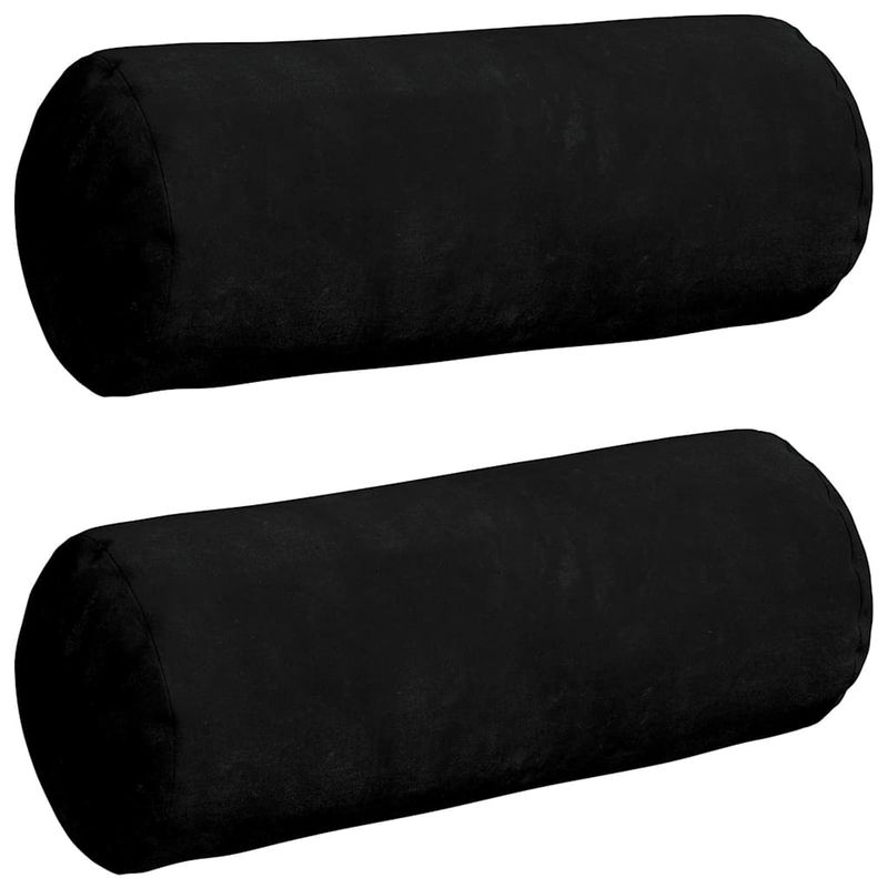 Casa si Gradina - Textile si covoare - Perne si pilote - Perne decorative - Perne Bolster 2 pcs Negru Ø 15 x 40 cm Tesatura din microfibra - Infinity.ro