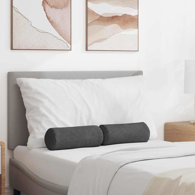 Casa si Gradina - Textile si covoare - Perne si pilote - Perne decorative - Perne Bolster 2 pcs Gri inchis Ø 15 x 40 cm - Infinity.ro