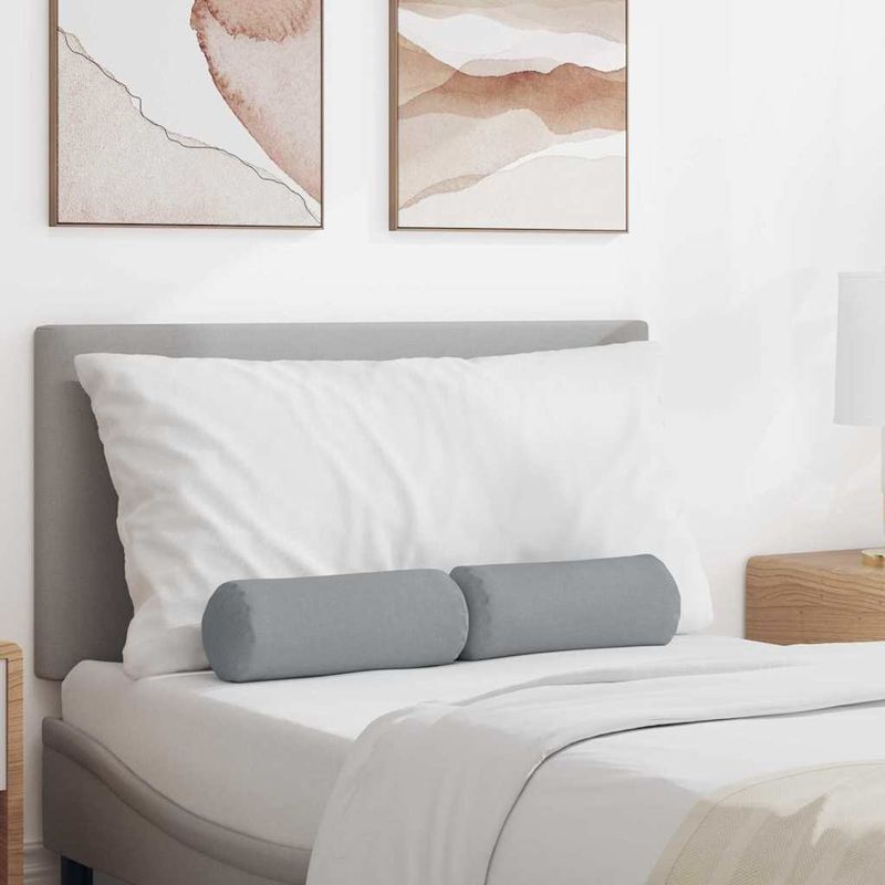 Casa si Gradina - Textile si covoare - Perne si pilote - Perne decorative - Perne Bolster 2 pcs Gri deschis Ø 15 x 40 cm tesatura - Infinity.ro