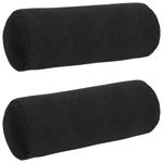 Casa si Gradina - Textile si covoare - Perne si pilote - Perne decorative - Perne Bolster 2 pcs Negru Ø 25 x 70 cm Tesatura din corduroy - Infinity.ro