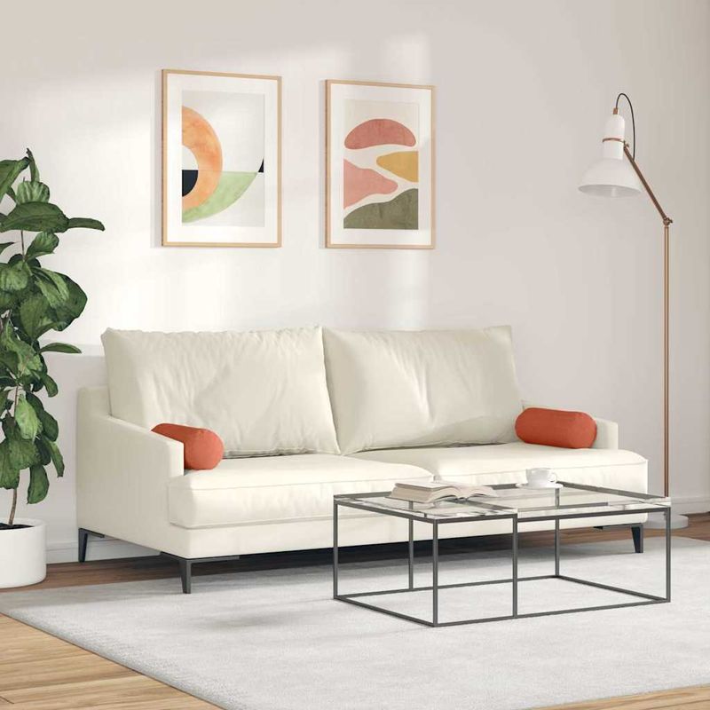 Casa si Gradina - Textile si covoare - Perne si pilote - Perne decorative - Perne Bolster 2 pcs Rosu portocalie Ø 15 x 40 cm - Infinity.ro