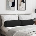 Casa si Gradina - Textile si covoare - Perne si pilote - Perne decorative - Perne Bolster 2 pcs Negru Ø 25 x 70 cm Tesatura din microfibra - Infinity.ro