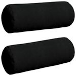 Casa si Gradina - Textile si covoare - Perne si pilote - Perne decorative - Perne Bolster 2 pcs Negru Ø 25 x 70 cm Tesatura din microfibra - Infinity.ro