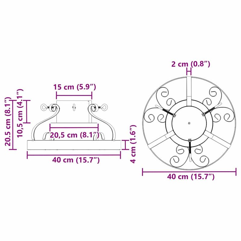 Casa si Gradina - Decoratiuni - Decoratiuni de sezon - Suport pentru brad de Craciun Cupru antic 40 x 40 x 20.5 cm - Infinity.ro