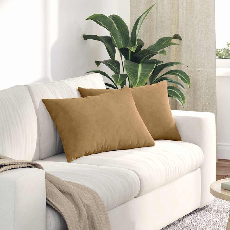 Casa si Gradina - Textile si covoare - Perne si pilote - Perne decorative - Perne pentru canapea 2 pcs Maro 60 x 40 cm - Infinity.ro