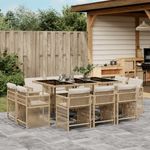 Casa si Gradina - Gradina si terasa - Mobilier exterior - Seturi mobila gradina - Set mobilier de gradina cu perne, 11 piese, bej, poliratan - Infinity.ro