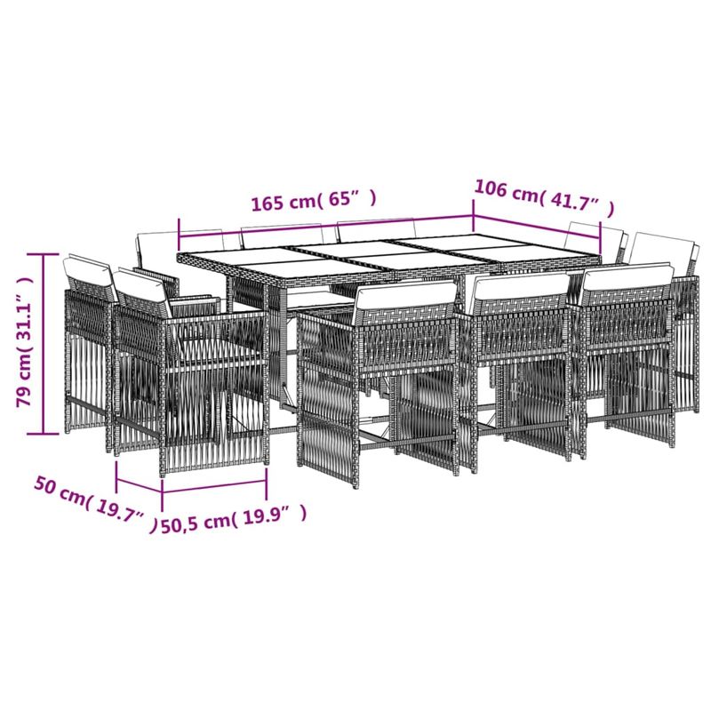 Casa si Gradina - Gradina si terasa - Mobilier exterior - Seturi mobila gradina - Set mobilier de gradina cu perne, 11 piese, bej, poliratan - Infinity.ro