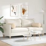 Casa si Gradina - Textile si covoare - Perne si pilote - Perne decorative - Perne Bolster 2 pcs Crem Ø 25 x 70 cm Tesatura din microfibra - Infinity.ro