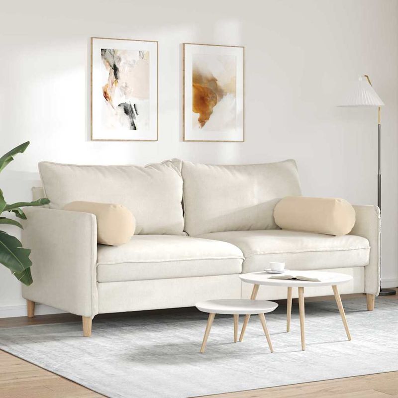 Casa si Gradina - Textile si covoare - Perne si pilote - Perne decorative - Perne Bolster 2 pcs Crem Ø 25 x 70 cm Tesatura din microfibra - Infinity.ro