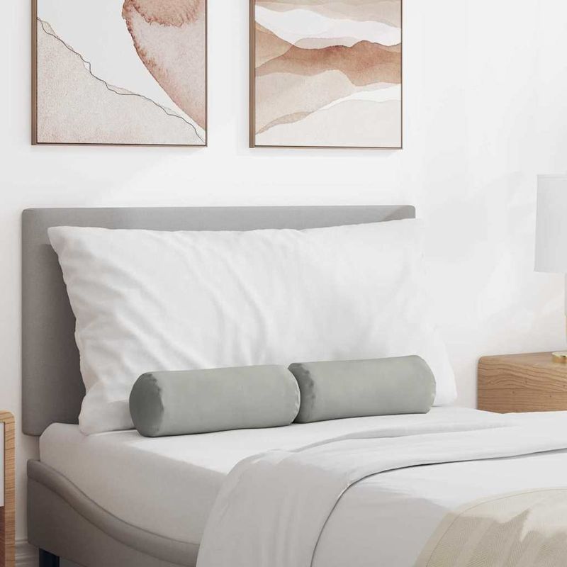 Casa si Gradina - Textile si covoare - Perne si pilote - Perne decorative - Perne Bolster 2 pcs Gri deschis Ø 15 x 40 cm - Infinity.ro