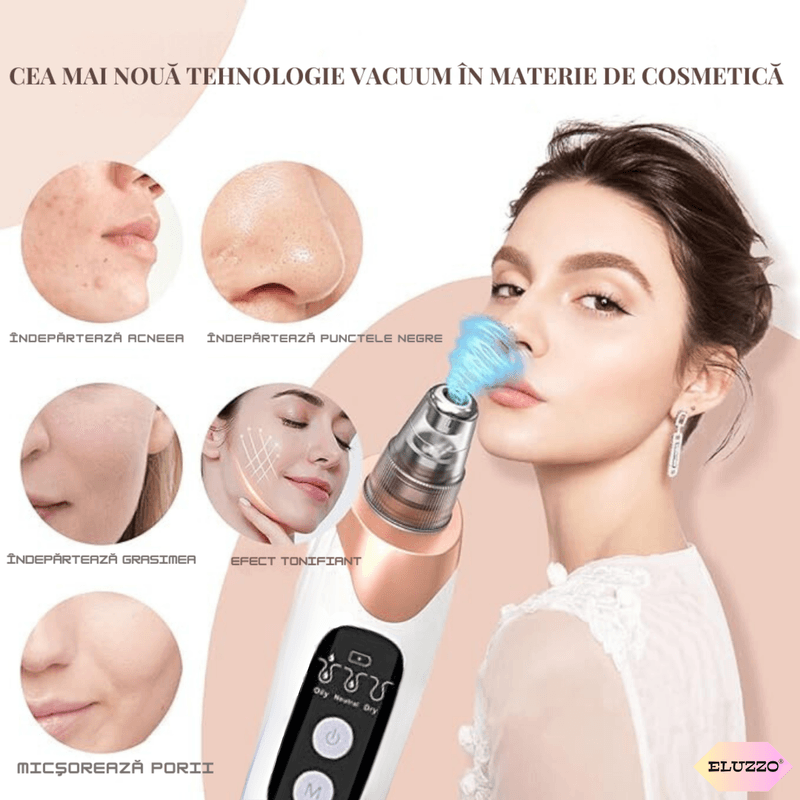 Ingrijire personala si Cosmetice - Aparate & accesorii ingrijire personala - Aparate cosmetice - Aparate intretinere si ingrijire corporala - Aparat Indepartat Puncte Negre si de Grasime ELUZZO®, Vacuum, Ingrijire Faciala, Curatare Ten, Pori si Acnee - Infinity.ro