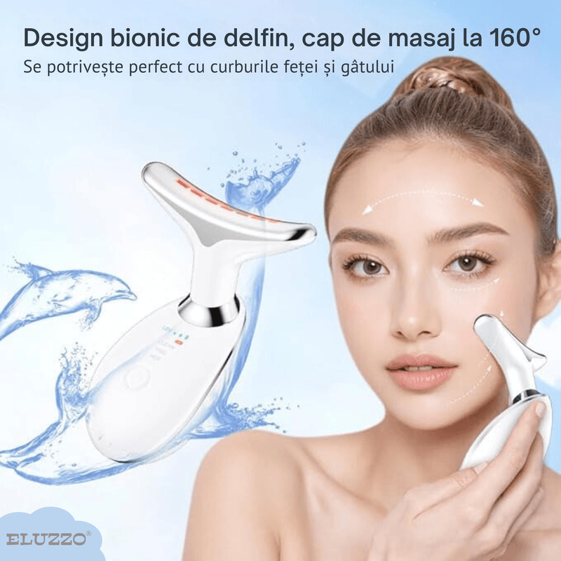 Ingrijire personala si Cosmetice - Aparate & accesorii ingrijire personala - Aparate cosmetice - Aparate intretinere si ingrijire corporala - Aparat Profesional Antirid si Intretinerea Tenului ELUZZO®, pentru Ingrijire Fata si Gat, 7 Terapii Diferite LED - Infinity.ro