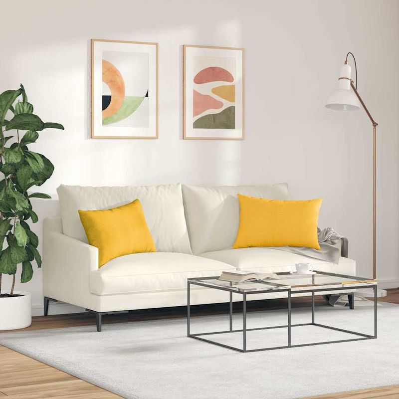 Casa si Gradina - Textile si covoare - Perne si pilote - Perne decorative - Perne pentru canapea 2 pcs Galben Deschis 60 x 40 cm - Infinity.ro