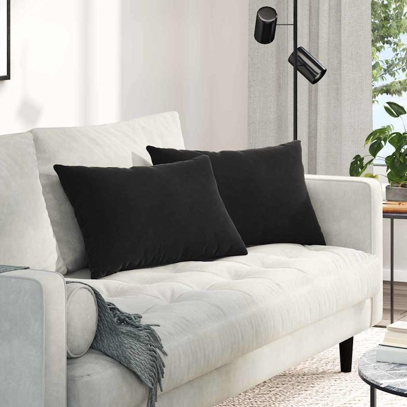 Casa si Gradina - Textile si covoare - Perne si pilote - Perne decorative - Perne pentru canapea 2 pcs Negru 60 x 40 cm - Infinity.ro