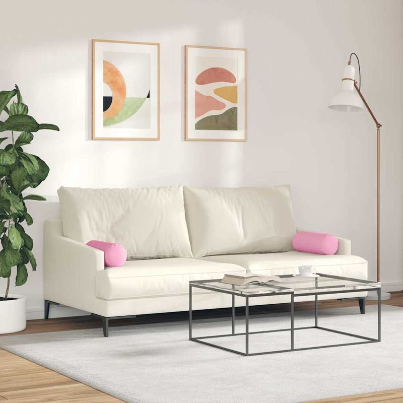 Casa si Gradina - Textile si covoare - Perne si pilote - Perne decorative - Perne Bolster 2 pcs Roz Ø 15 x 40 cm tesatura - Infinity.ro