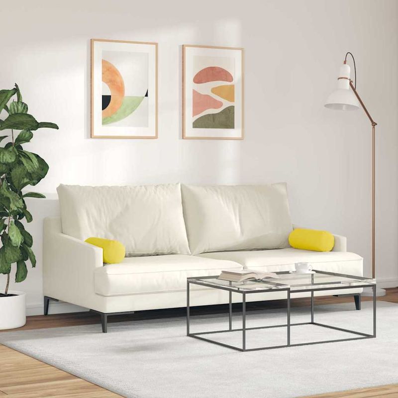 Casa si Gradina - Textile si covoare - Perne si pilote - Perne decorative - Perne Bolster 2 pcs Galben Deschis Ø 15 x 40 cm tesatura - Infinity.ro