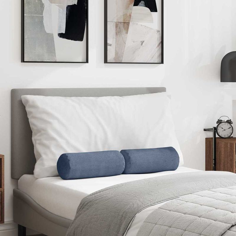 Casa si Gradina - Textile si covoare - Perne si pilote - Perne decorative - Perne Bolster 2 pcs albastru Ø 15 x 40 cm Tesatura din corduroy - Infinity.ro