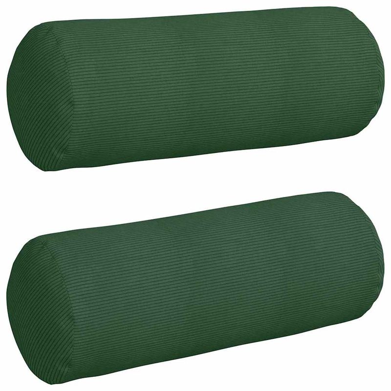 Casa si Gradina - Textile si covoare - Perne si pilote - Perne decorative - Perne Bolster 2 pcs Verde inchis Ø 25 x 70 cm - Infinity.ro