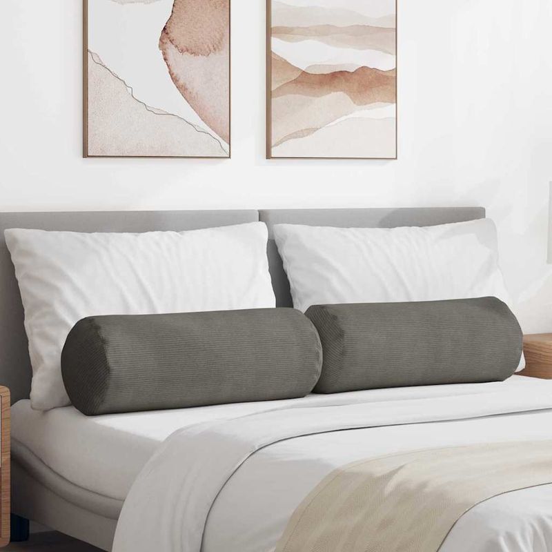 Casa si Gradina - Textile si covoare - Perne si pilote - Perne decorative - Perne Bolster 2 pcs Gri deschis Ø 25 x 70 cm - Infinity.ro