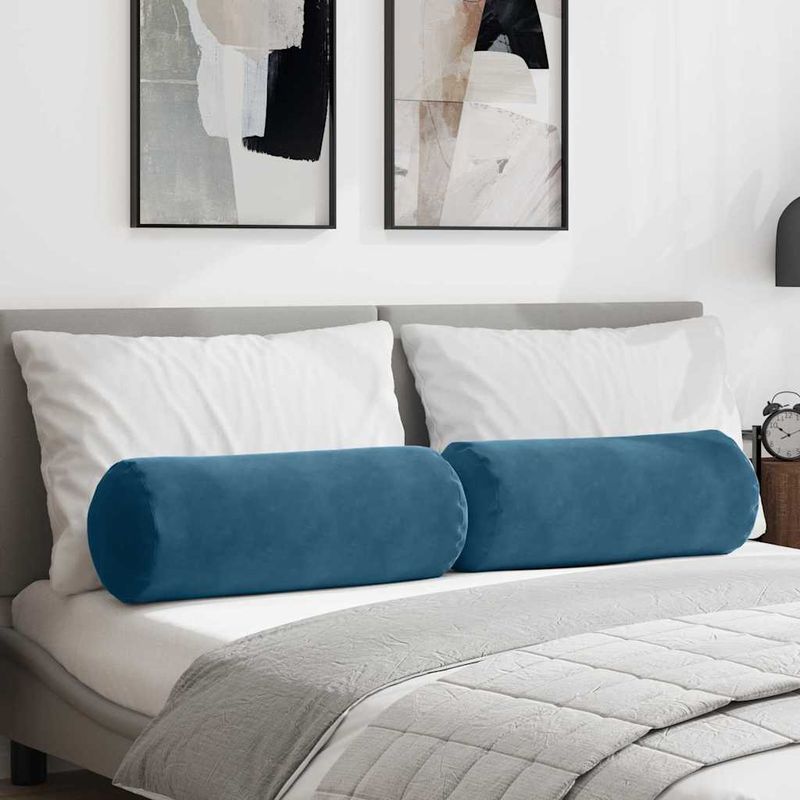 Casa si Gradina - Textile si covoare - Perne si pilote - Perne decorative - Perne Bolster 2 pcs albastru Ø 25 x 70 cm Tesatura din corduroy - Infinity.ro