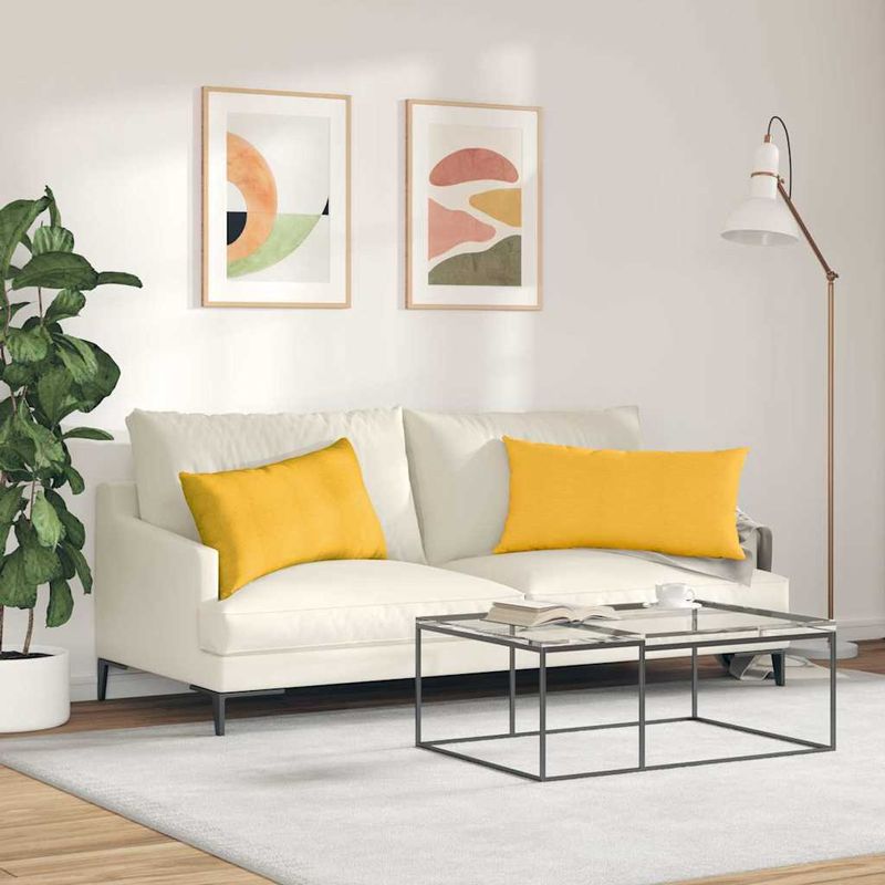 Casa si Gradina - Textile si covoare - Perne si pilote - Perne decorative - Perne pentru canapea 2 pcs Galben Deschis 80 x 40 cm - Infinity.ro
