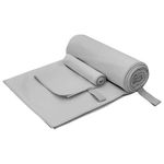 Casa si Gradina - Textile si covoare - Textile baie - Prosoape - Set de Prosoape Sport 2 pcs Gri tesatura - Infinity.ro