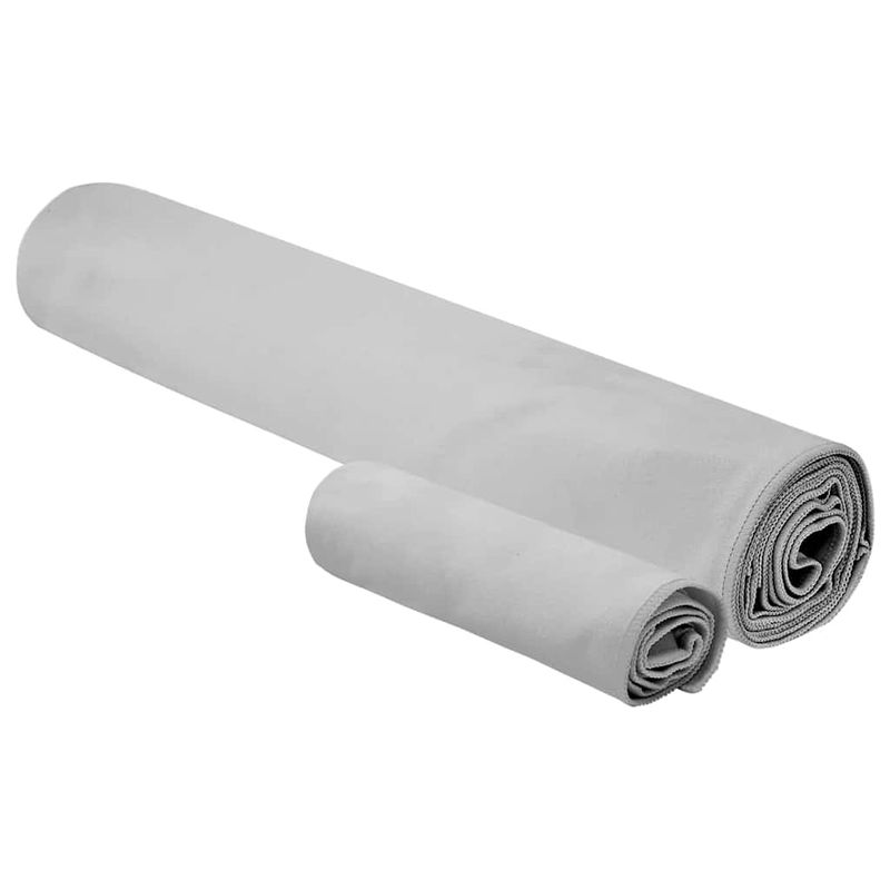 Casa si Gradina - Textile si covoare - Textile baie - Prosoape - Set de Prosoape Sport 2 pcs Gri tesatura - Infinity.ro