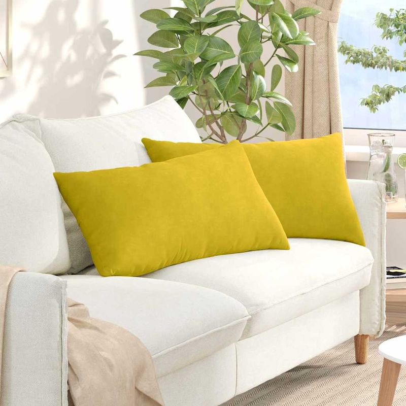 Casa si Gradina - Textile si covoare - Perne si pilote - Perne decorative - Perne pentru canapea 2 pcs Galben 80 x 40 cm - Infinity.ro