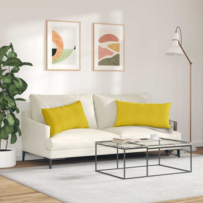Casa si Gradina - Textile si covoare - Perne si pilote - Perne decorative - Perne pentru canapea 2 pcs Galben 80 x 40 cm - Infinity.ro