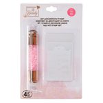 Ingrijire personala si Cosmetice - Manichiura si pedichiura - Produse nail art - Set decorare unghii, jb beauty, stamper silicon dublu, cristale roz, 3 placi modele - Infinity.ro