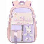 Carti si Birotica - Rechizite - Rucsacuri si genti scolare - Rucsac Mercaton din Material Oxford cu Jucarie de Plus, 35 L, Bretele Captusite, 45x32x17 cm, Roz cu Mov - Infinity.ro