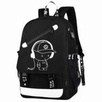 Carti si Birotica - Rechizite - Rucsacuri si genti scolare - Rucsac Mercaton din Material Oxford cu Port USB, Elemente Fosforescente, 44x27x16 cm, Negru - Infinity.ro