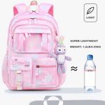 Carti si Birotica - Rechizite - Rucsacuri si genti scolare - Rucsac Mercaton din Material Oxford cu Jucarie de Plus, 35 L, Bretele Captusite, 44x32x17 cm, Roz - Infinity.ro