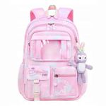 Carti si Birotica - Rechizite - Rucsacuri si genti scolare - Rucsac Mercaton din Material Oxford cu Jucarie de Plus, 35 L, Bretele Captusite, 44x32x17 cm, Roz - Infinity.ro