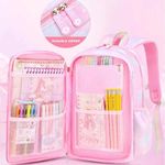Carti si Birotica - Rechizite - Rucsacuri si genti scolare - Rucsac Mercaton din Material Oxford cu Jucarie de Plus, 35 L, Bretele Captusite, 44x32x17 cm, Roz - Infinity.ro