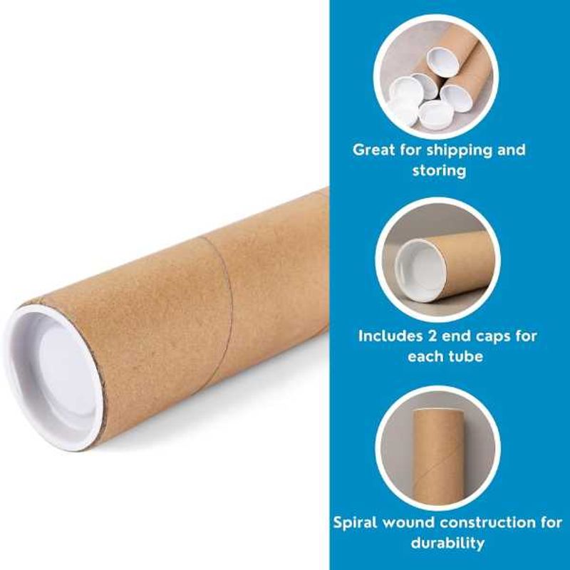 Carti si Birotica - Rechizite - Pictura si desen - Pensule si accesorii pictura - Tub din Carton pentru Protectie si Transport Folii, Proiecte si Printuri, Lungime 150 cm, Ø 76mm, Grosime 3 mm, Maro - Infinity.ro