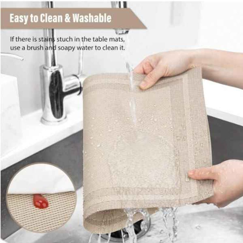 Casa si Gradina - Textile si covoare - Textile bucatarie - Servete si naproane - Napron Mercaton pentru Masa, PVC, Rezistent la Caldura, 30 x 45 cm, Gri - Infinity.ro