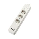 Casa si Gradina - Electrice - Accesorii electrice - Prelungitoare, triple, fise - Prelungitor electric 3 prize, 2xUSB C, 1xUSB A, 1.5 m, intrerupator, Gelux - Infinity.ro