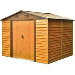 Casa si Gradina - Gradina si terasa - Casute de gradina - Casuta/magazie/sopron de gradina pentru depozitare unelte, metal, maro natur, 278x238x215 cm, Strend Pro - Infinity.ro