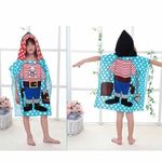 Jucarii, Copii si Bebe - Igiena si ingrijire - Baia bebelusului - Prosoape si halate de baie copii - Prosop de Baie Mercaton, Pentru Copii, Tip Halat, din Microfibra, Model cu Pirati, 250 g/m², 58 x 57 cm - Infinity.ro