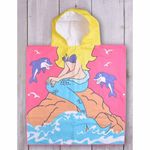 Jucarii, Copii si Bebe - Igiena si ingrijire - Baia bebelusului - Prosoape si halate de baie copii - Prosop de Baie Mercaton, Pentru Copii, Tip Halat, din Microfibra, Model cu Sirena, 250 g/m², 58 x 57 cm - Infinity.ro